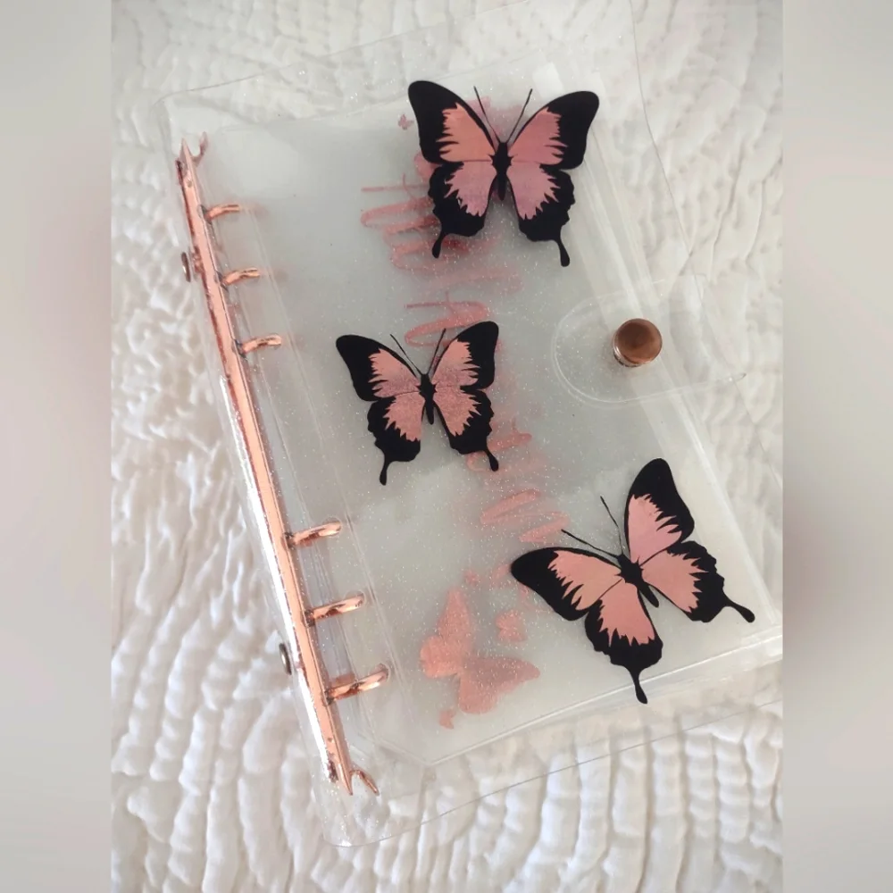 A6 Butterfly Glitter Budget Binder